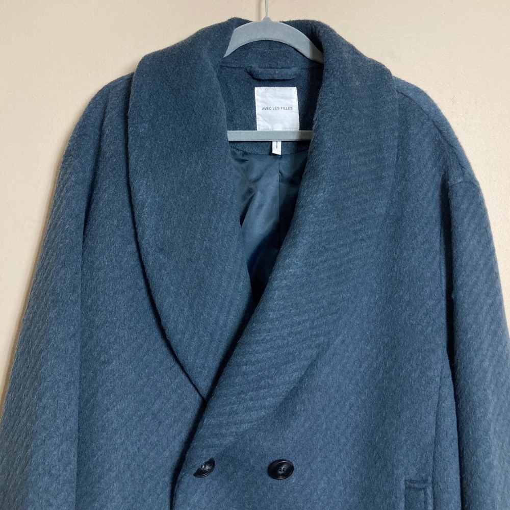 Avec Les Filles Shawl Collar Coat in Steel - Picture 7 of 14